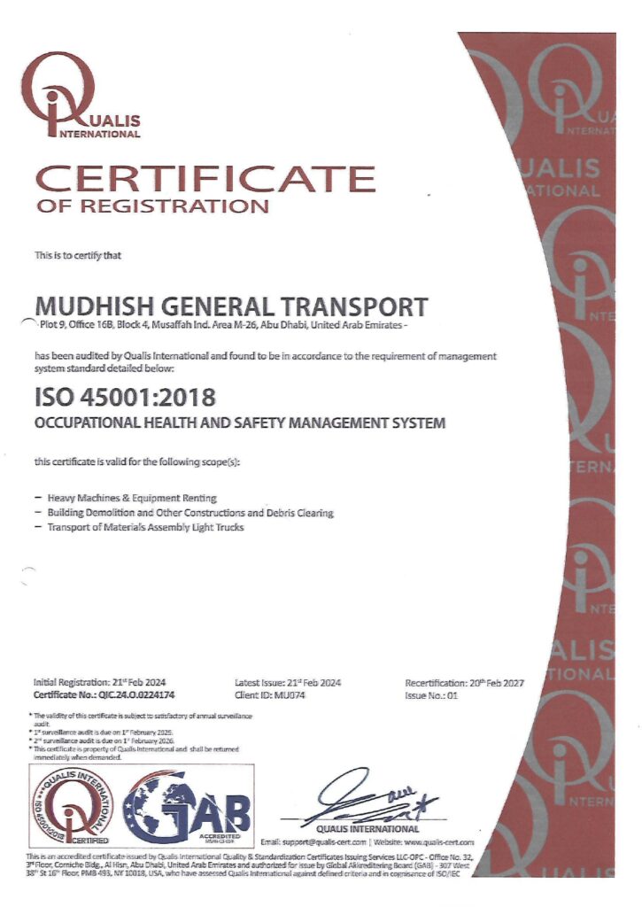 ISO 45001:2018 Certificate